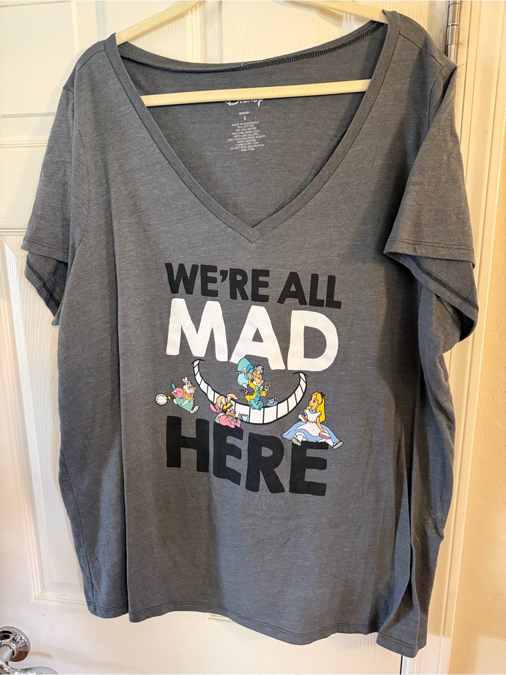 Disney Gray Graphic Tee with White Logo